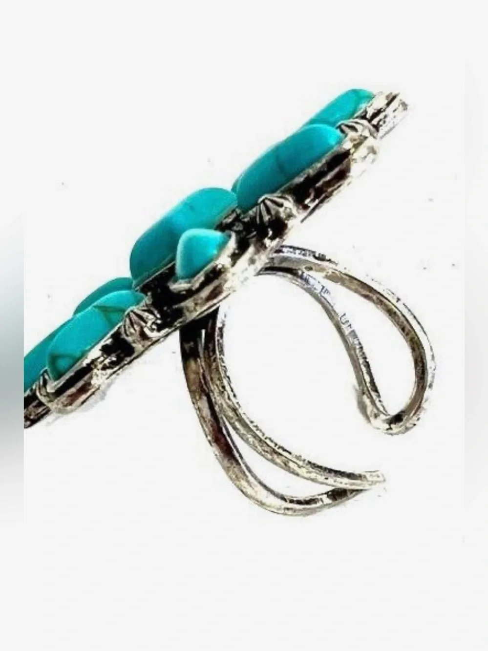 Turquoise Stone Floral Cluster Ring - Women Jewelry